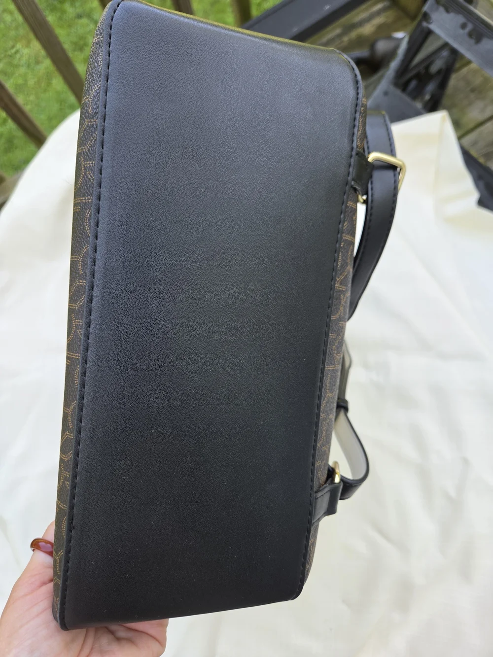 Calvin Klein Black, Brown & Cream Logo Backpack